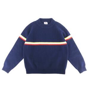 60s mock neck chest stripe sweater 1960s vintage